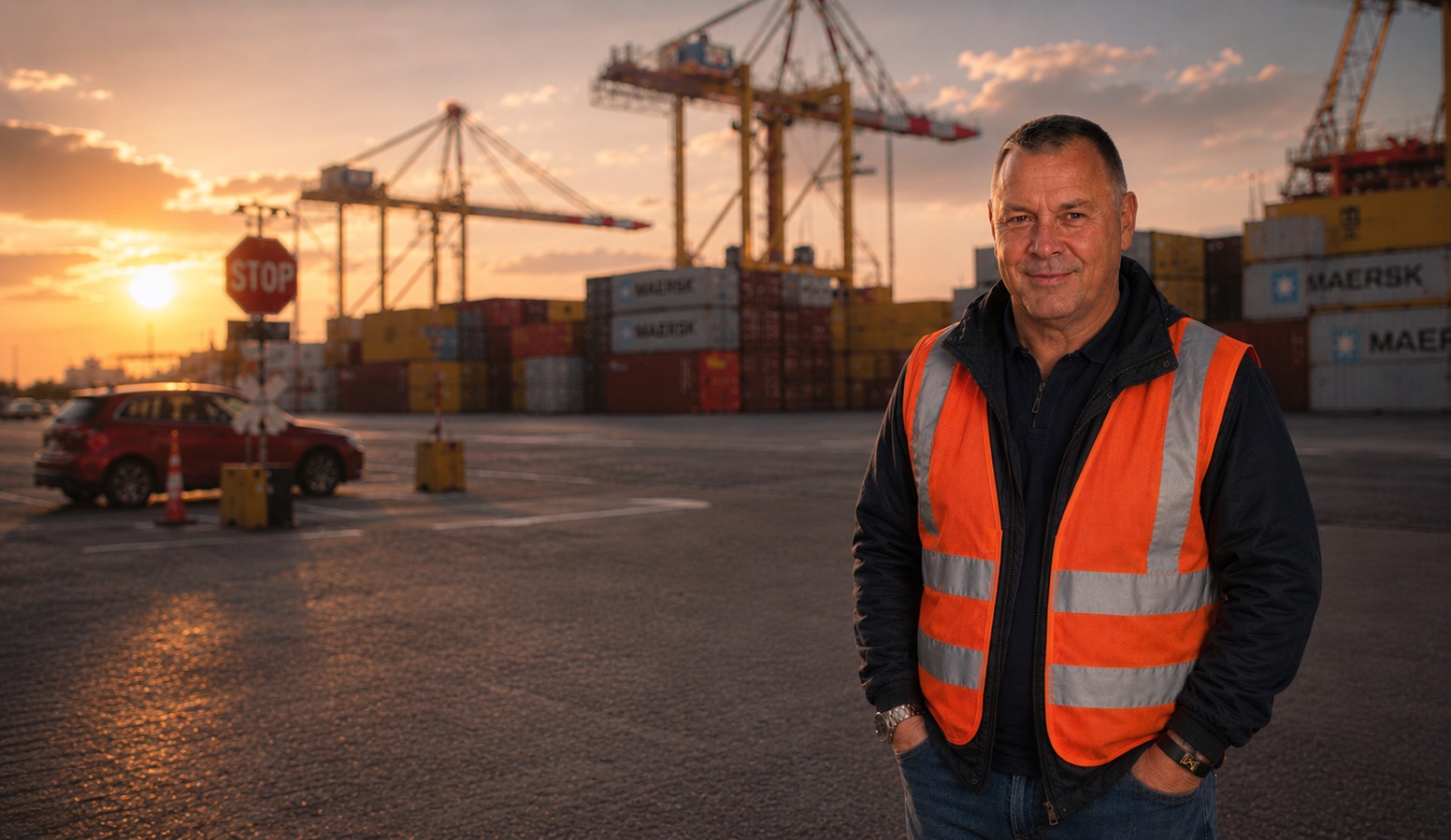 Mathias K&ouml;ster am Hafen in Bremerhaven